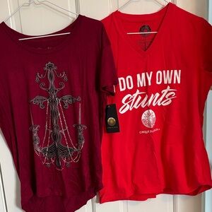 Cirque du Soleil Red and Burgundy Tee Set